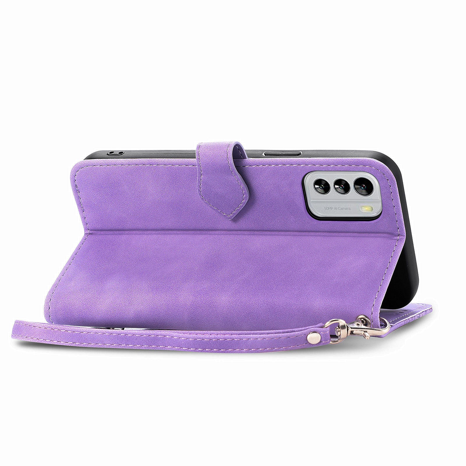 Anti-fall Flip Leather Phone Case For Nokia G60 5G Flower Imprinted Pattern Zipper Pocket Cell Phone Cover Stand Wallet Anti-fall Flip Leather Phone Case For Nokia G60 5G Flower Imprinted Pattern Zipper Pocket Cell Phone Cover Stand Wallet